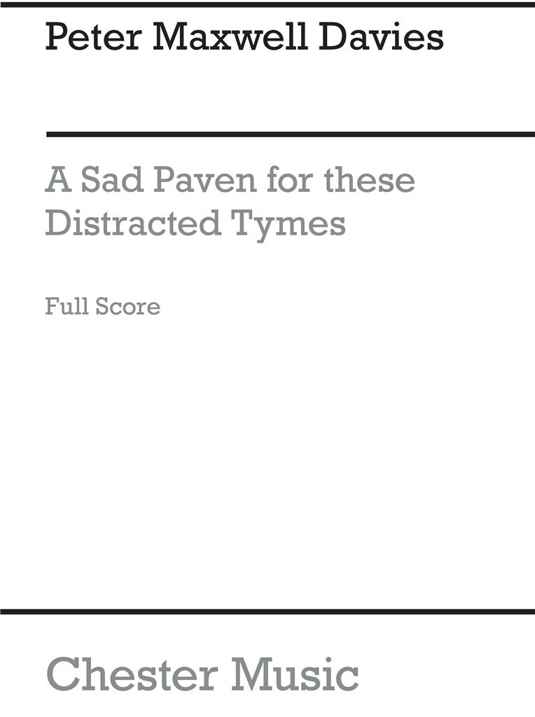 A Sad Paven For These Distracted Tymes